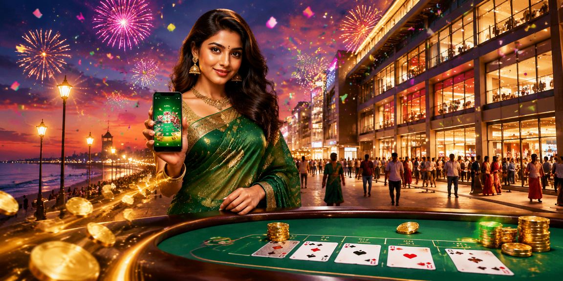 Chennai Marina Beach area with baccarat casino players