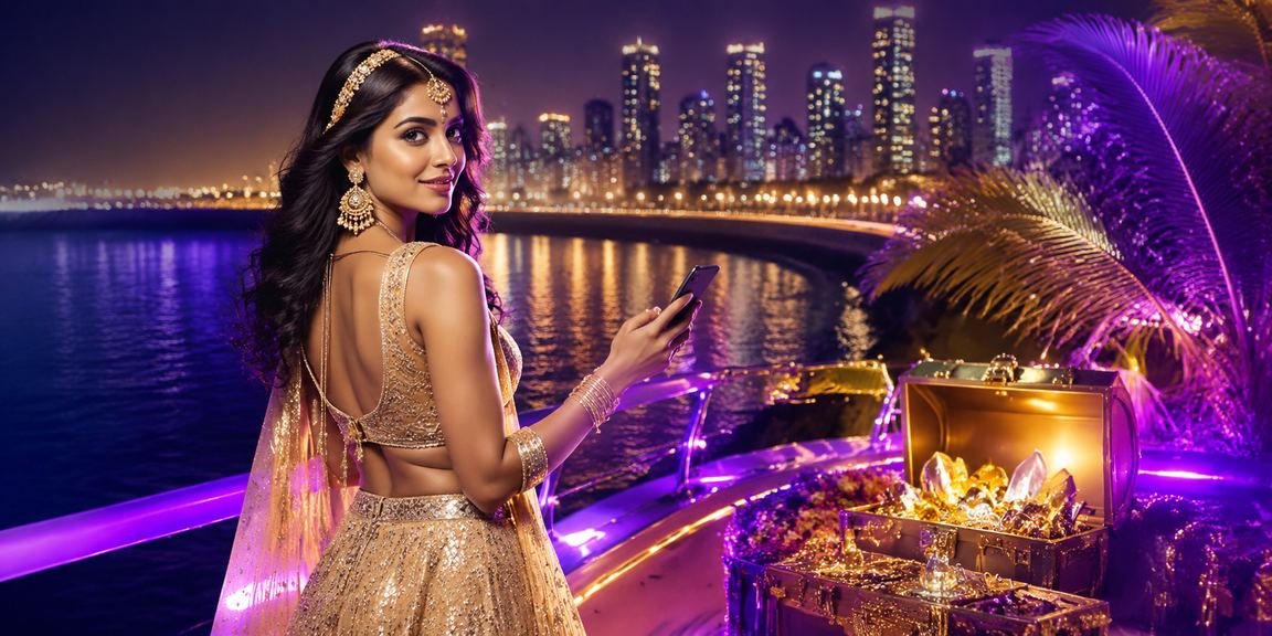Scenic Mumbai Marine Drive with mobile casino gaming atmosphere